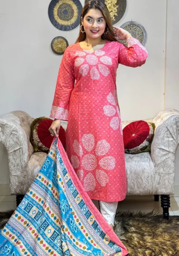 প্রিমিয়াম কটন চন্ডী টু-পিছ লং ৪৬” > ফেব্রিক্স পিওর সুতি। জামা ওড়না টু পিস সেট। সালোয়ারের কাপড় থাকবে না। বডি ৫৮” পর্যন্ত বানাতে পারবে। ওড়নার কাপড় দেওয়া আছে ৫ হাত। কালার ১০০% গ্যারান্টি।