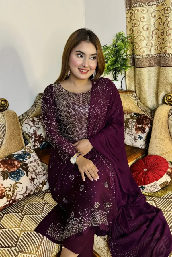 Real Nc Stone Party Wear Dresses DL - Image 4